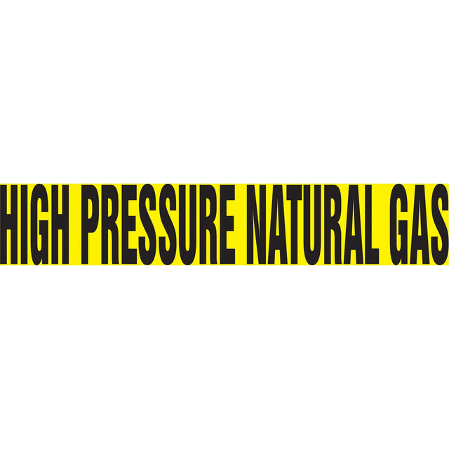 Snap Tite™ "High Pressure Natural Gas" Pipe Marker, Snap-On, 9" H x 8" W, Black on Yellow