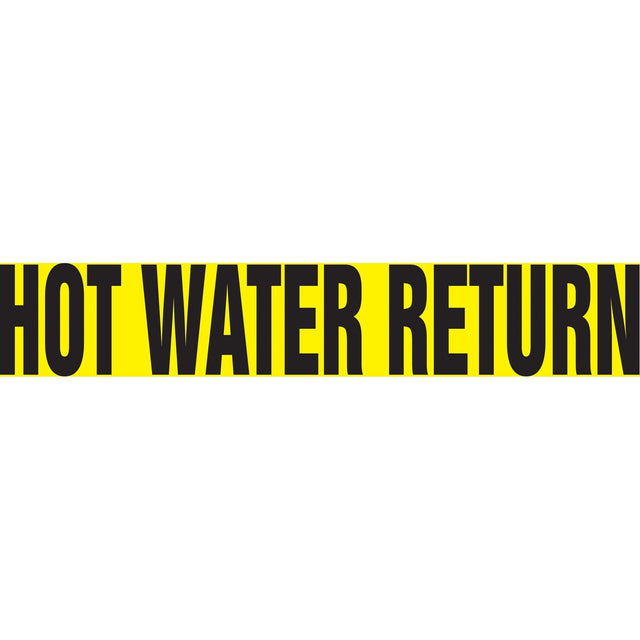 Snap Tite™ "Hot Water Return" Pipe Marker, Snap-On, 6" H x 8" W, Black on Yellow