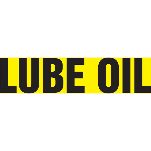 Snap Tite™ "Lube Oil" Pipe Marker, Snap-On, 9" H x 8" W, Black on Yellow