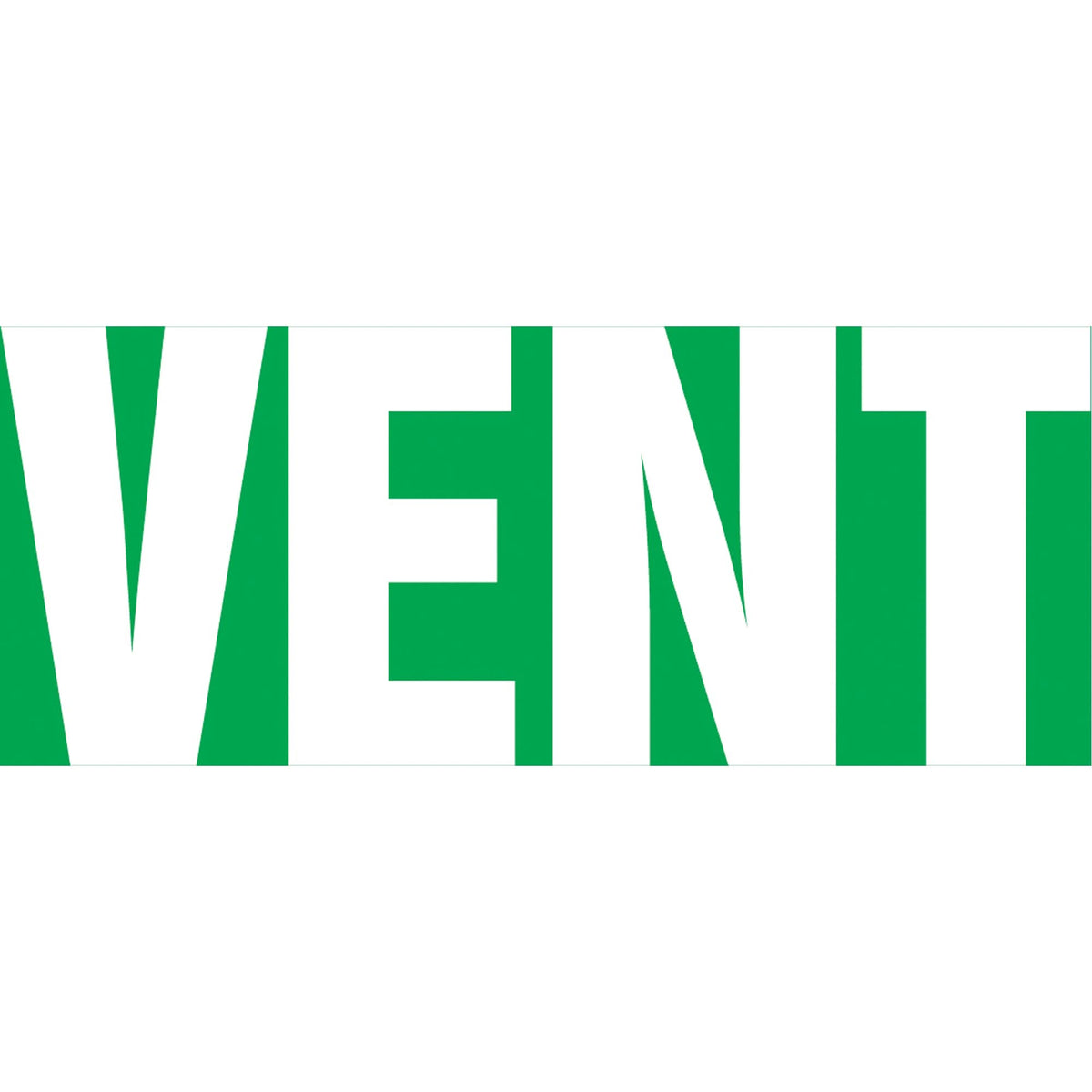 "Vent" Pipe Marker, Self-Adhesive, 1-1/2" H x 8" W, White on Green