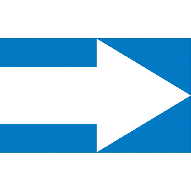 Arrow Pipe Markers, Self-Adhesive, 4" H x 24" W, White on Blue