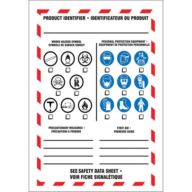 Product Identifier Data Label, Vinyl, Sheet, 3-1/2" L x 5" W