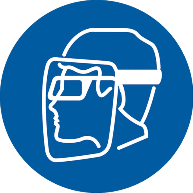 Face Shield Pictogram Labels, Vinyl, Roll, 2" L x 2" W