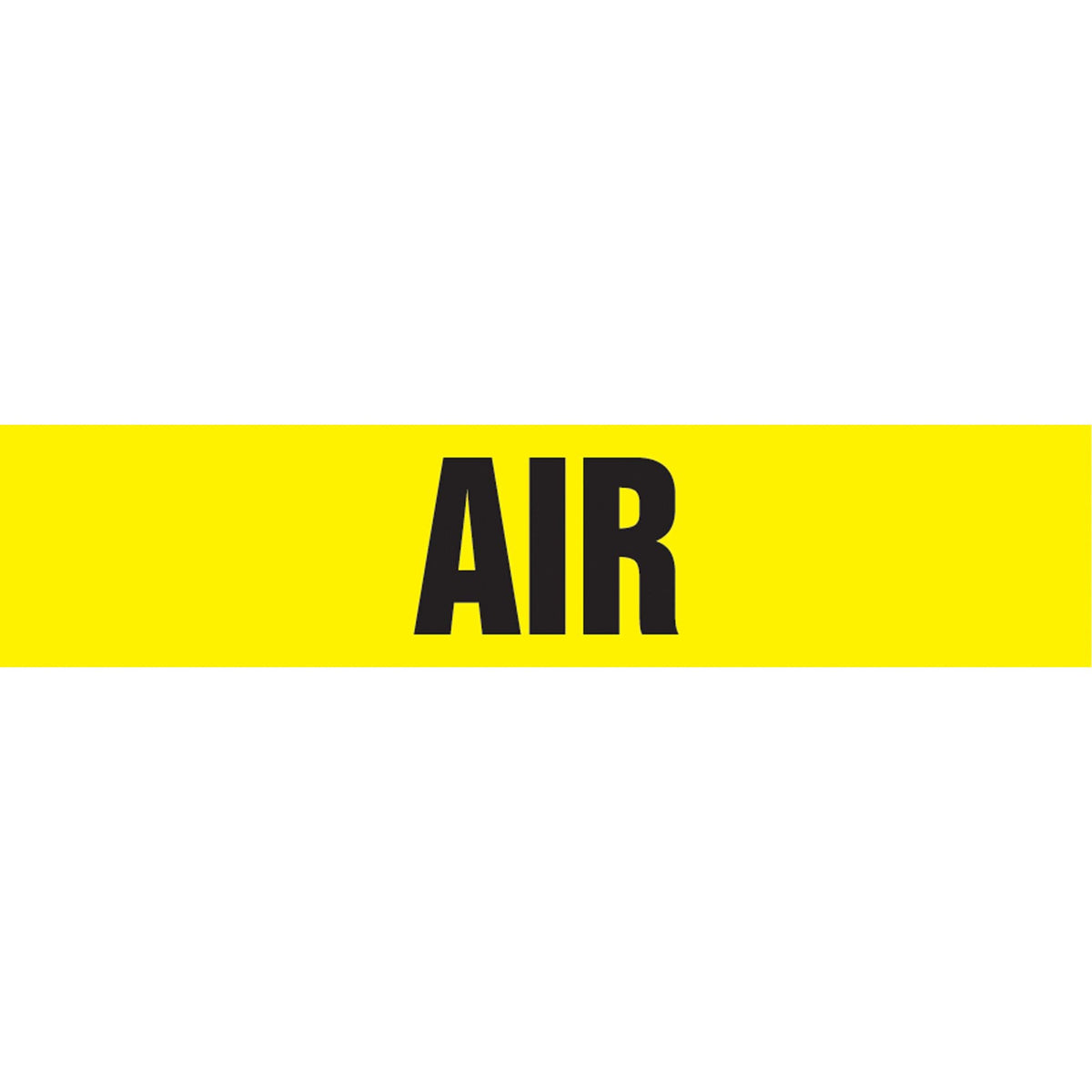 "Air" Pipe Marker, Self-Adhesive, 1-1/2" H x 8" W, Black on Yellow