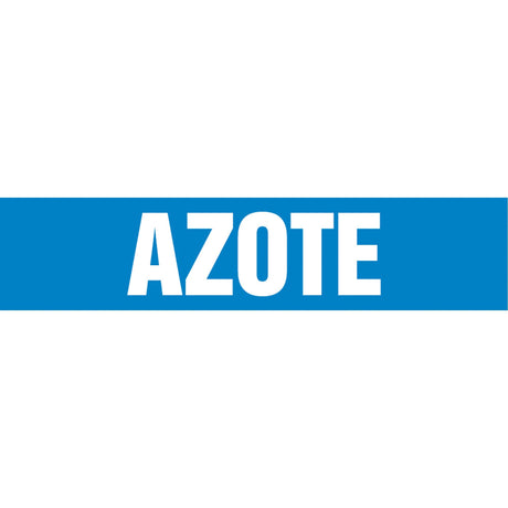 Snap Tite™ "Azote" Pipe Marker, Snap-On, 6" H x 8" W, White on Blue