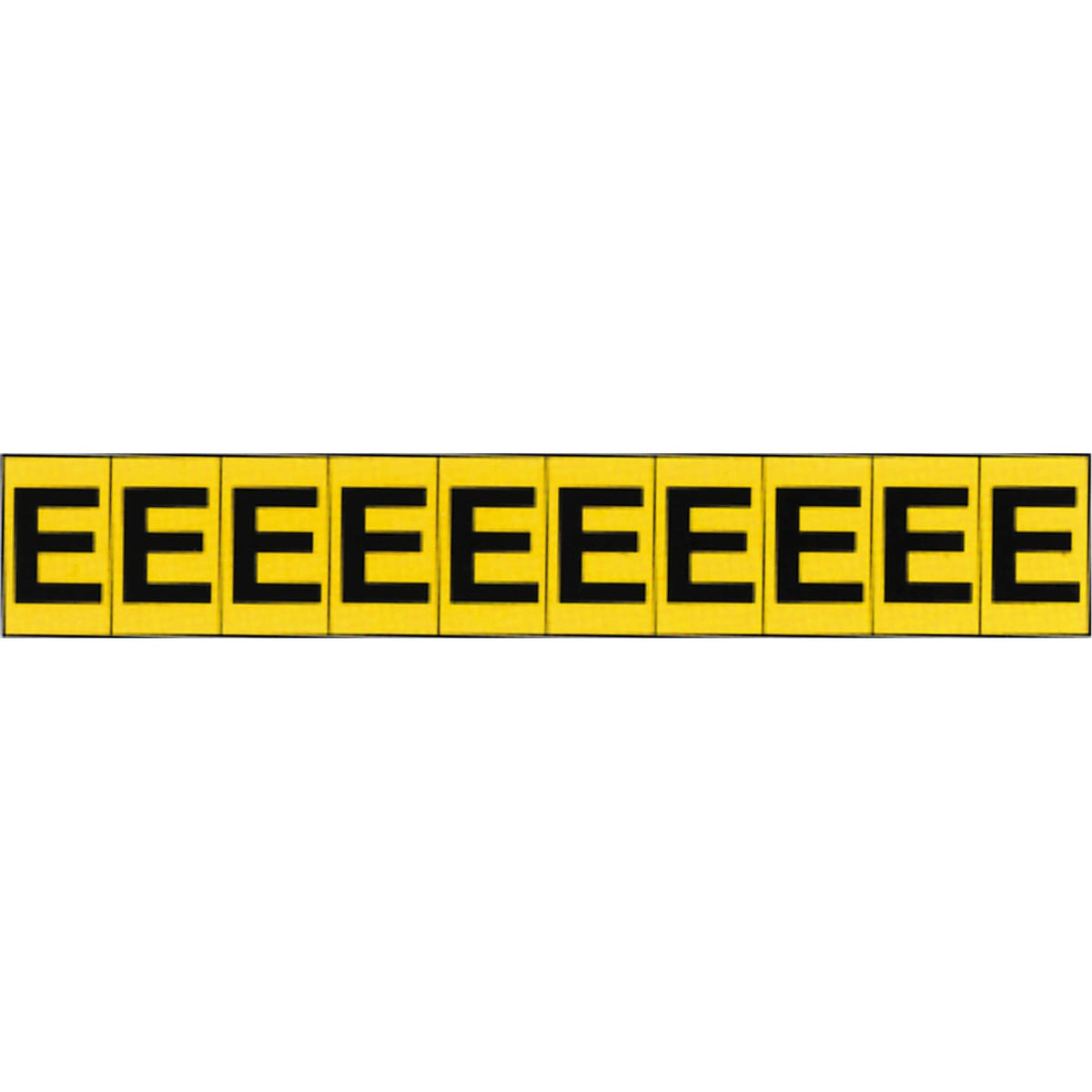 Individual Adhesive Letter Markers, E, 1" H, Black on Yellow
