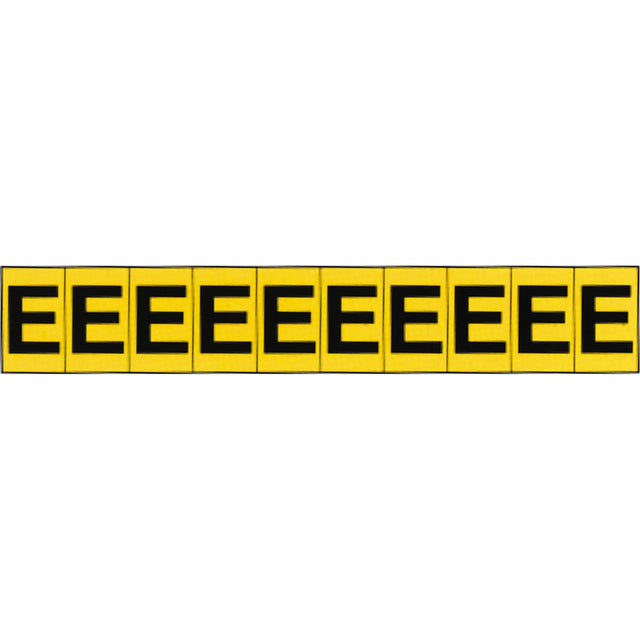 Individual Adhesive Letter Markers, E, 1" H, Black on Yellow