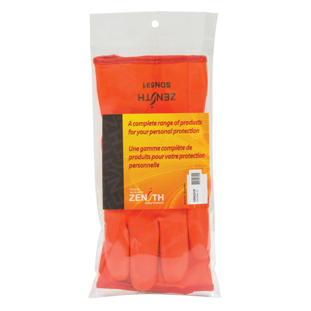 Winter-Lined Chemical-Resistant Gloves, Size 9, 12" L, PVC, Foam Fleece Inner Lining, Heavy Weight