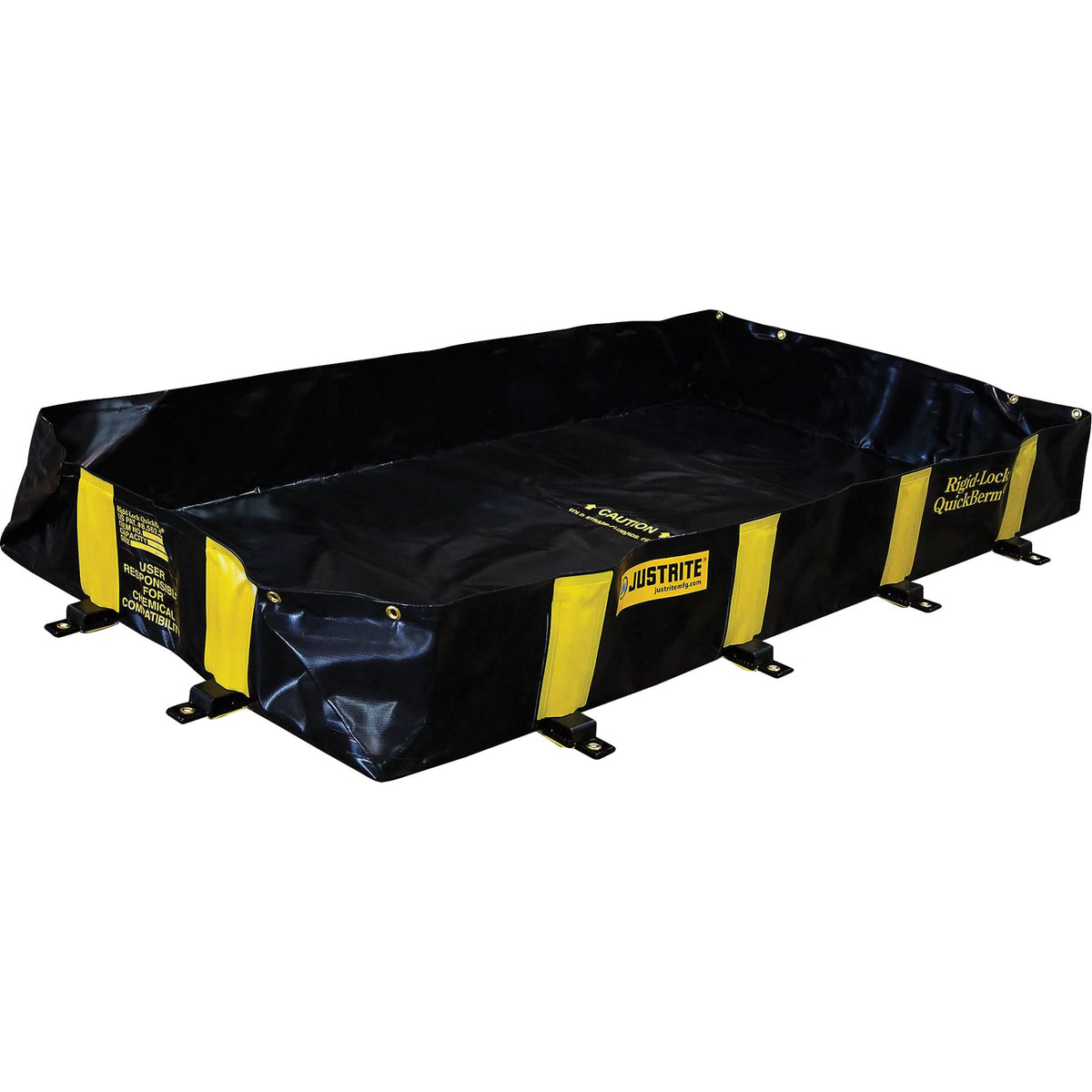 Rigid-Lock QuickBerm®, 235 US gal. Capacity, 4' W x 8' L x 12" H, Stake Wall