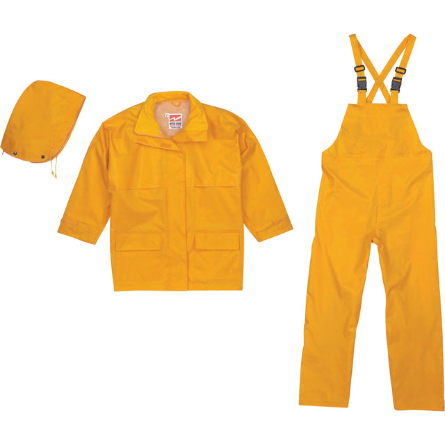 Open Road® 150D Rip-Stop 3-Piece Rain Suit, Polyester, 2X-Large, Yellow