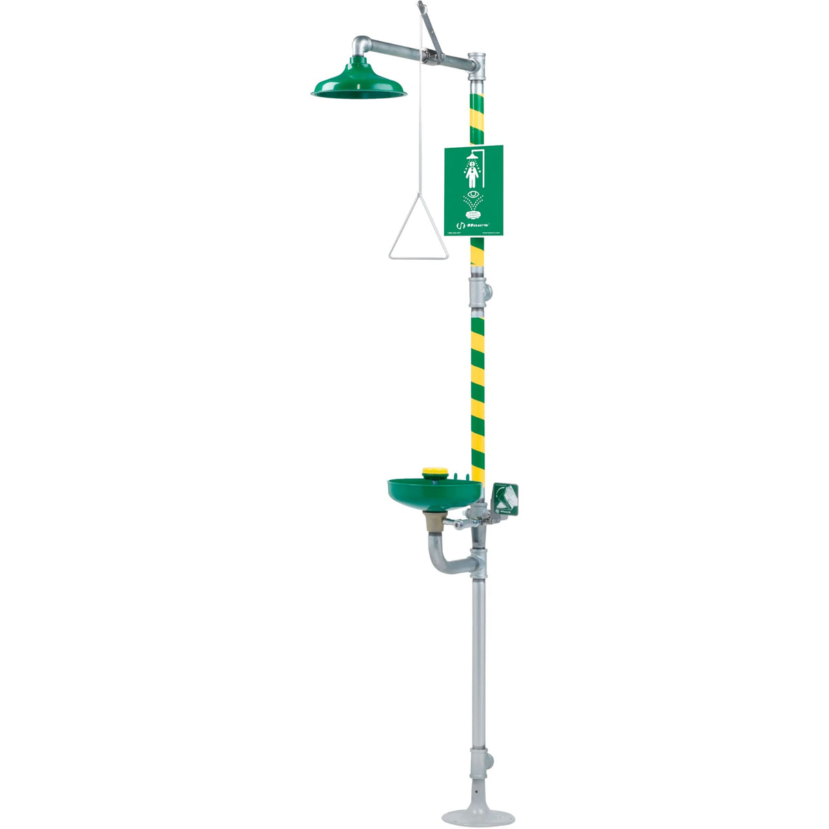 Combination Emergency Shower and Eye/Face Wash Stations, Pedestal