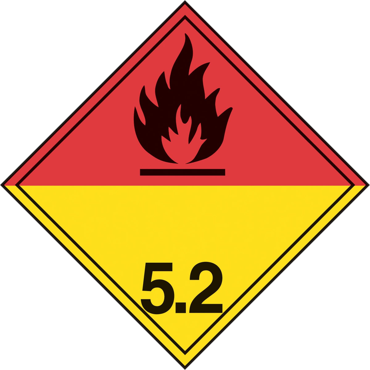 TDG Shipping Labels, Class 5.2, Organic Peroxides, Paper