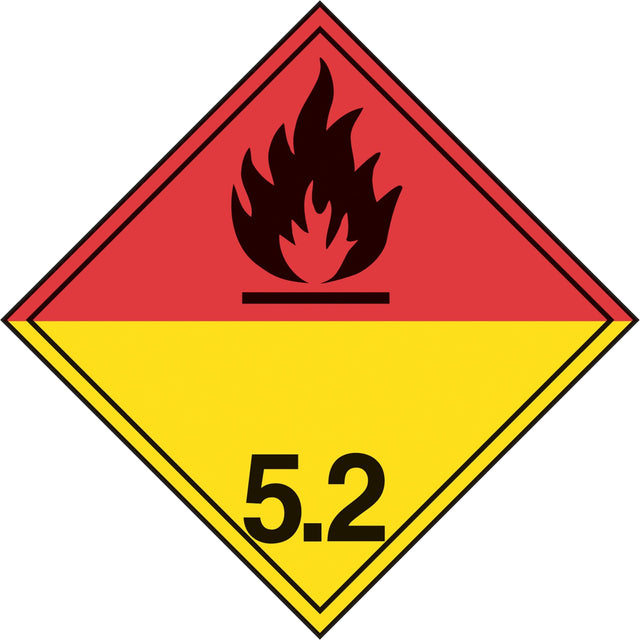 TDG Shipping Labels, Class 5.2, Organic Peroxides, Paper