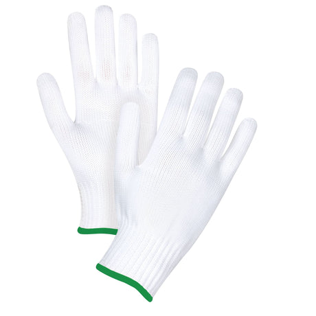 Seamless String Knit Gloves, Polyester, 10 Gauge, Medium