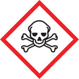 Toxic Material GHS Pictogram Labels, Paper, Roll, 1" L x 1" W