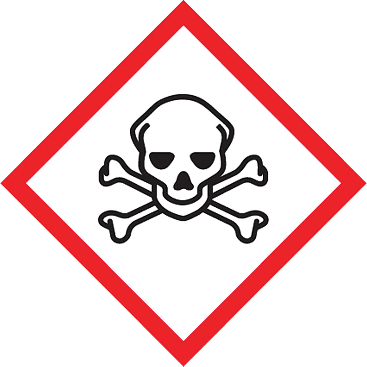 Toxic Material GHS Pictogram Labels, Paper, Roll, 1" L x 1" W