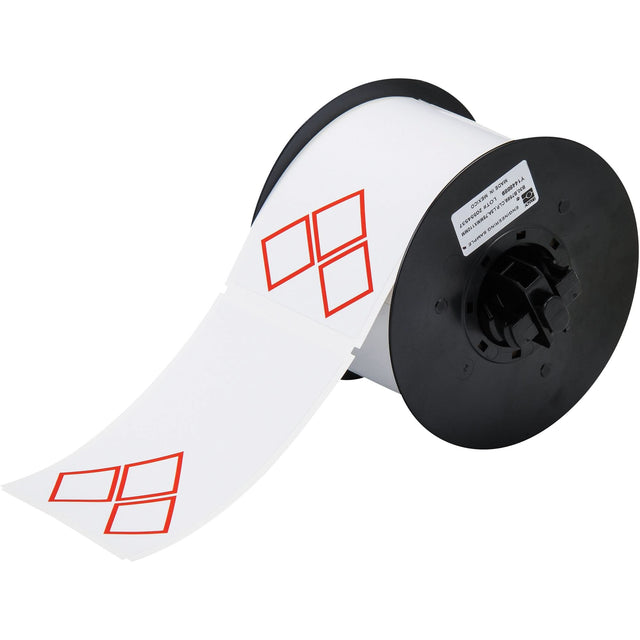 B-7569 Pre-Printed GHS/CLP Chemical Labels, Vinyl, Red/White, 2.950" Width