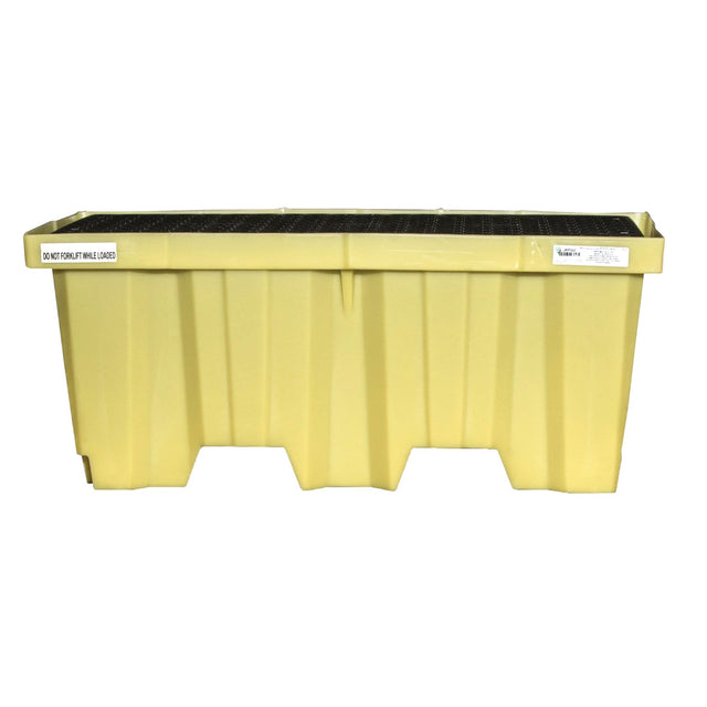 Nestable 2-Drum Poly-Spillpallet™ Without Drain, 66 US gal. Spill Capacity, 51" x 26" x 21"