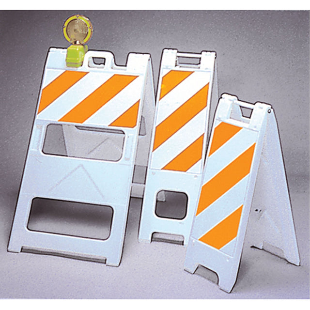 Barricades, Folding, 13" L x 45" H, Orange/White