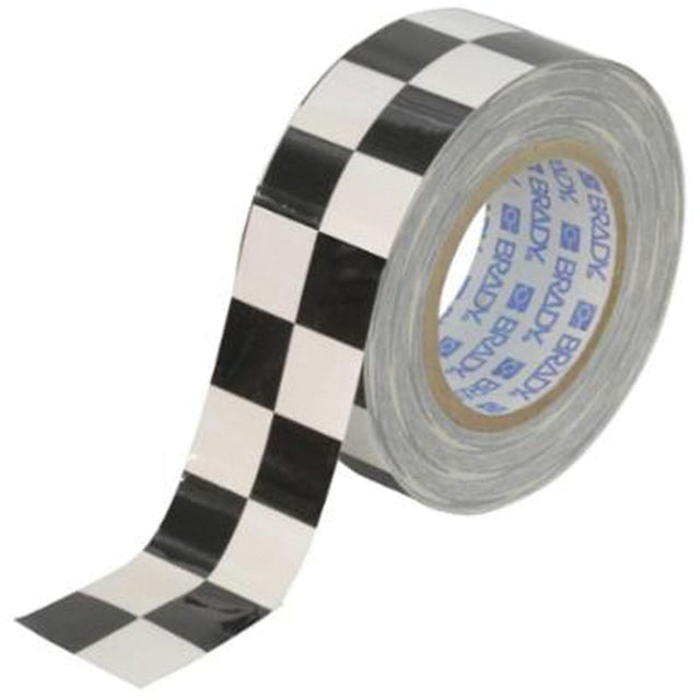 Checkered ToughStripe® Floor Marking Tape, 2" x 100', Polyester, Black and White