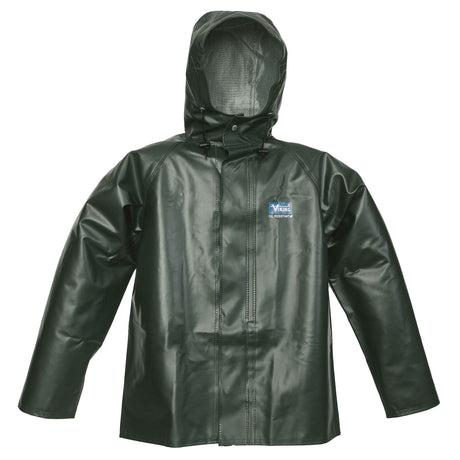 Journeyman Chemical Resistant Rain Jacket, 3X-Large, Green, Polyester/PVC