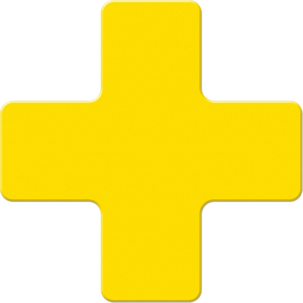 Armor Stripe Lean/5S Markers, Cross, 6" L x 6" W, Yellow, Plastic