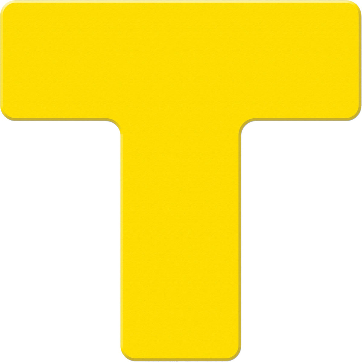 Armor Stripe Lean/5S Markers, T, 6" L x 6" W, Yellow, Plastic