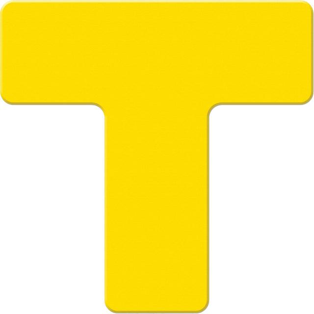 Armor Stripe Lean/5S Markers, T, 6" L x 6" W, Yellow, Plastic