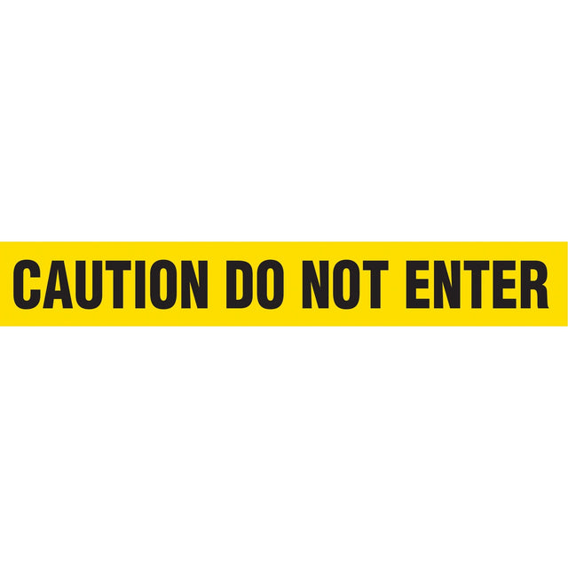 Barricade Tape, English, 3" W x 1000' L, 2 mils, Black on Yellow
