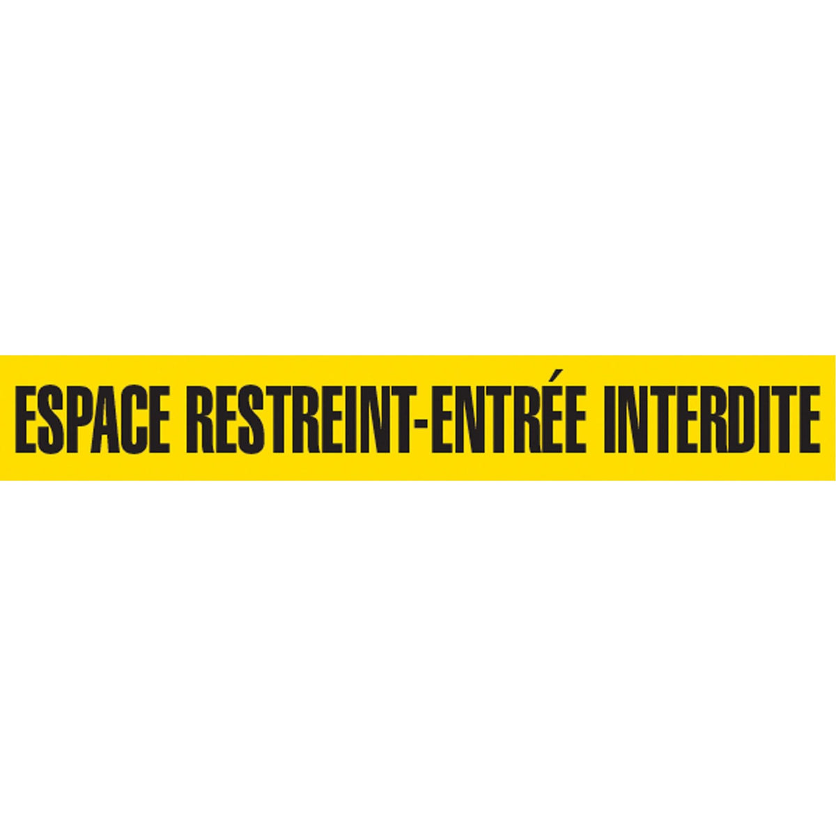 Barricade Tape, French, 3" W x 1000' L, 3 mils, Black on Yellow