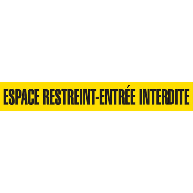 Barricade Tape, French, 3" W x 1000' L, 3 mils, Black on Yellow