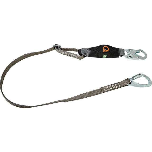 V-Series Tie-Back Lanyard, 6', Carabiner Center, Snap Hook Leg Ends, Polyester
