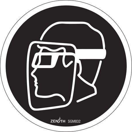 Face Protection Required CSA Standard Safety Sign, 6" x 6", Vinyl, Pictogram