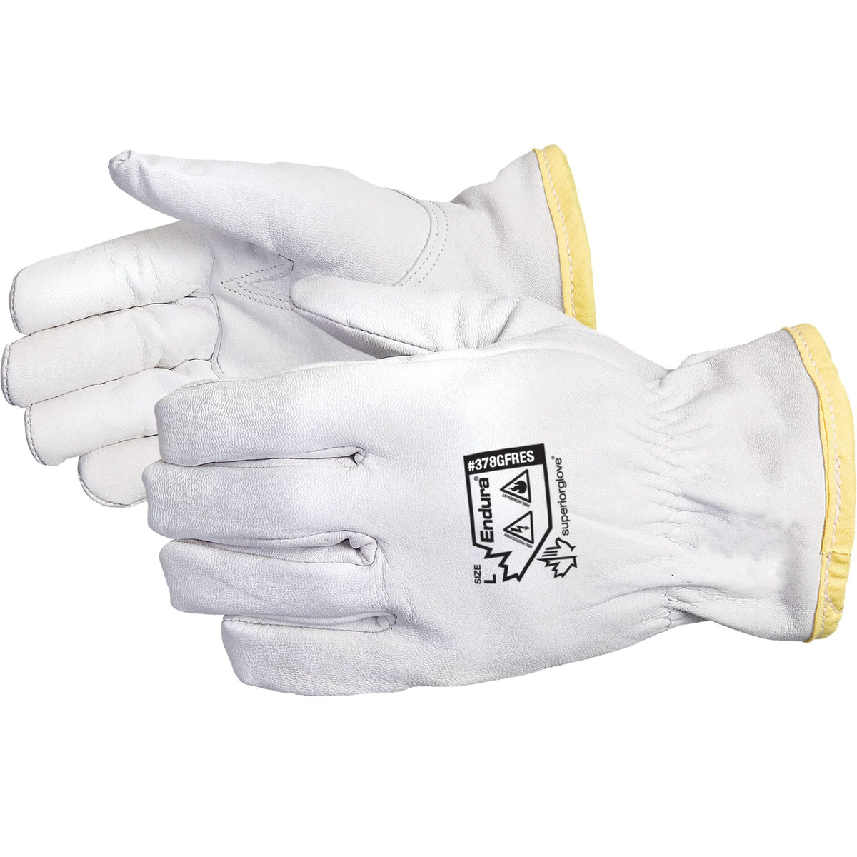 Endura® Flame-Resistant Anti-Static Driver's Gloves, Medium, Grain Goatskin Palm, Rhovyl® Inner Lining