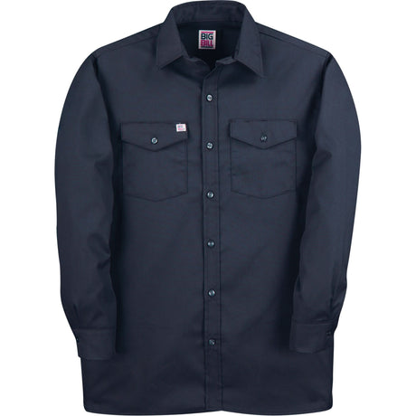 Long-Sleeved Twill Work Shirt, Men's, Medium (Tall), Navy Blue
