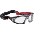Rush+ Foam Rimmed Safety Glasses with Strap, Clear Lens, Anti-Fog/Anti-Scratch, Meets/Exceeds CSA Z94.3