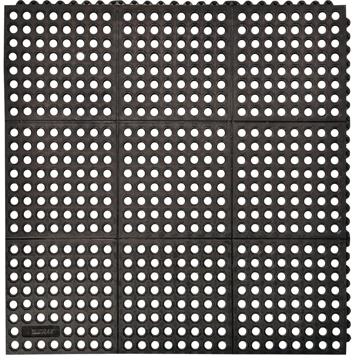 Cushion-Ease® 550 Interlocking Anti-Fatigue Mat, Slotted, 3' x 5' x 3/4", Black, Rubber