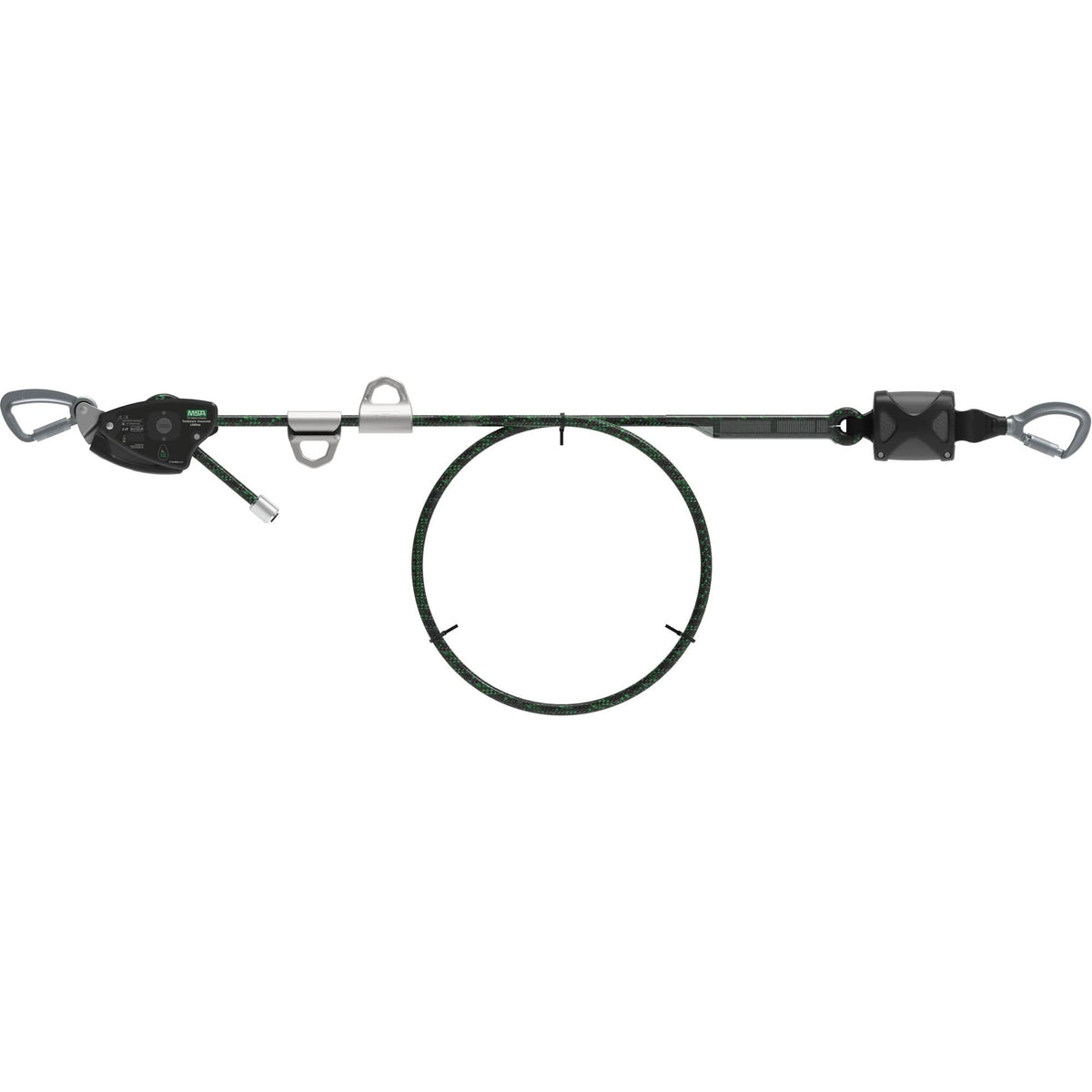 100' Rope Temporary Horizontal Lifeline, Kernmantle