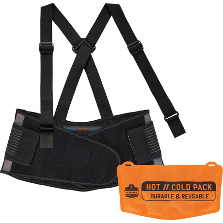 Proflex 1675 Back Support Brace with Cooling/Warming Pack, Spandex, Large