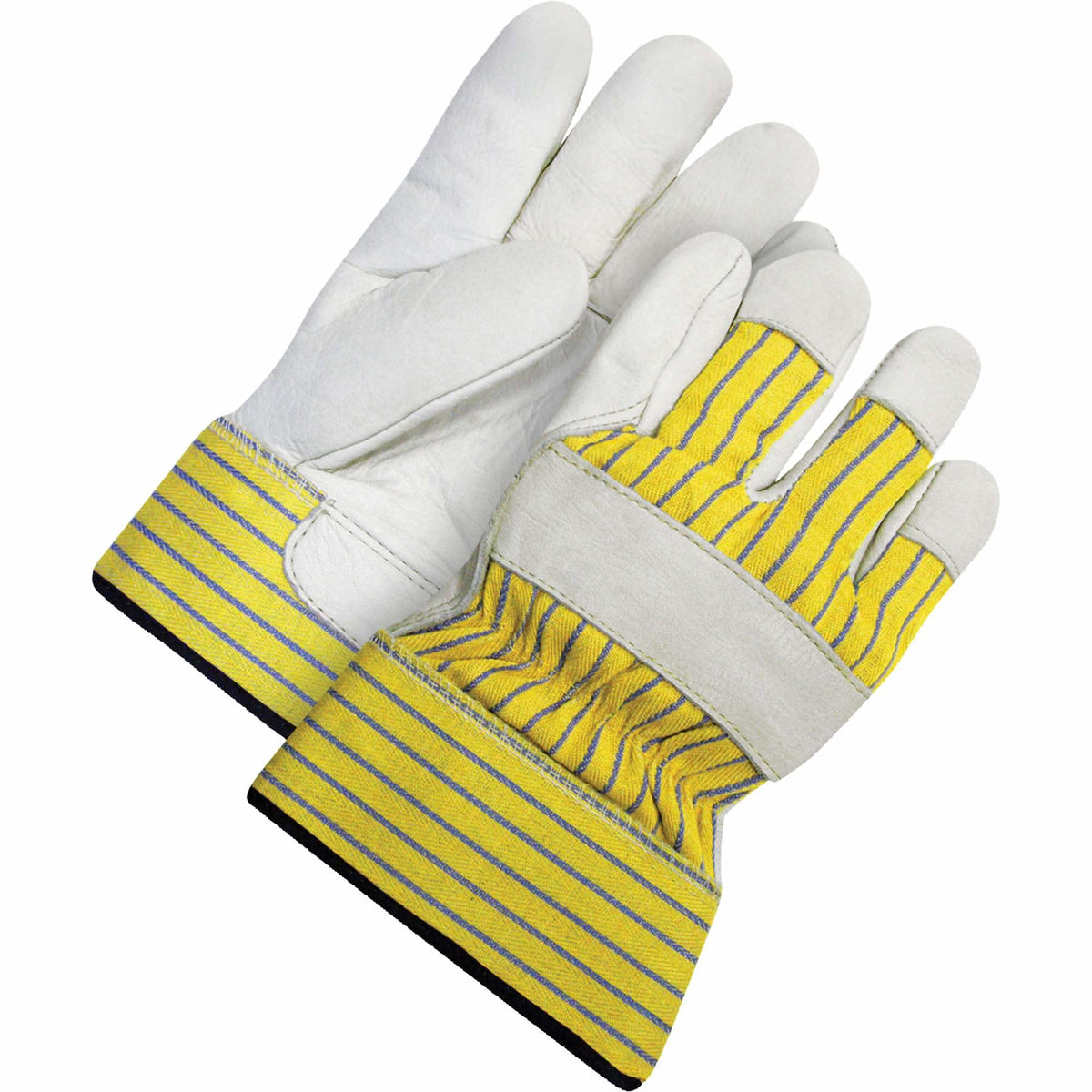 Lined Fitter's Gloves with Safety Cuff, X-Large, Grain Cowhide Palm, Acrylic-Pile Inner Lining