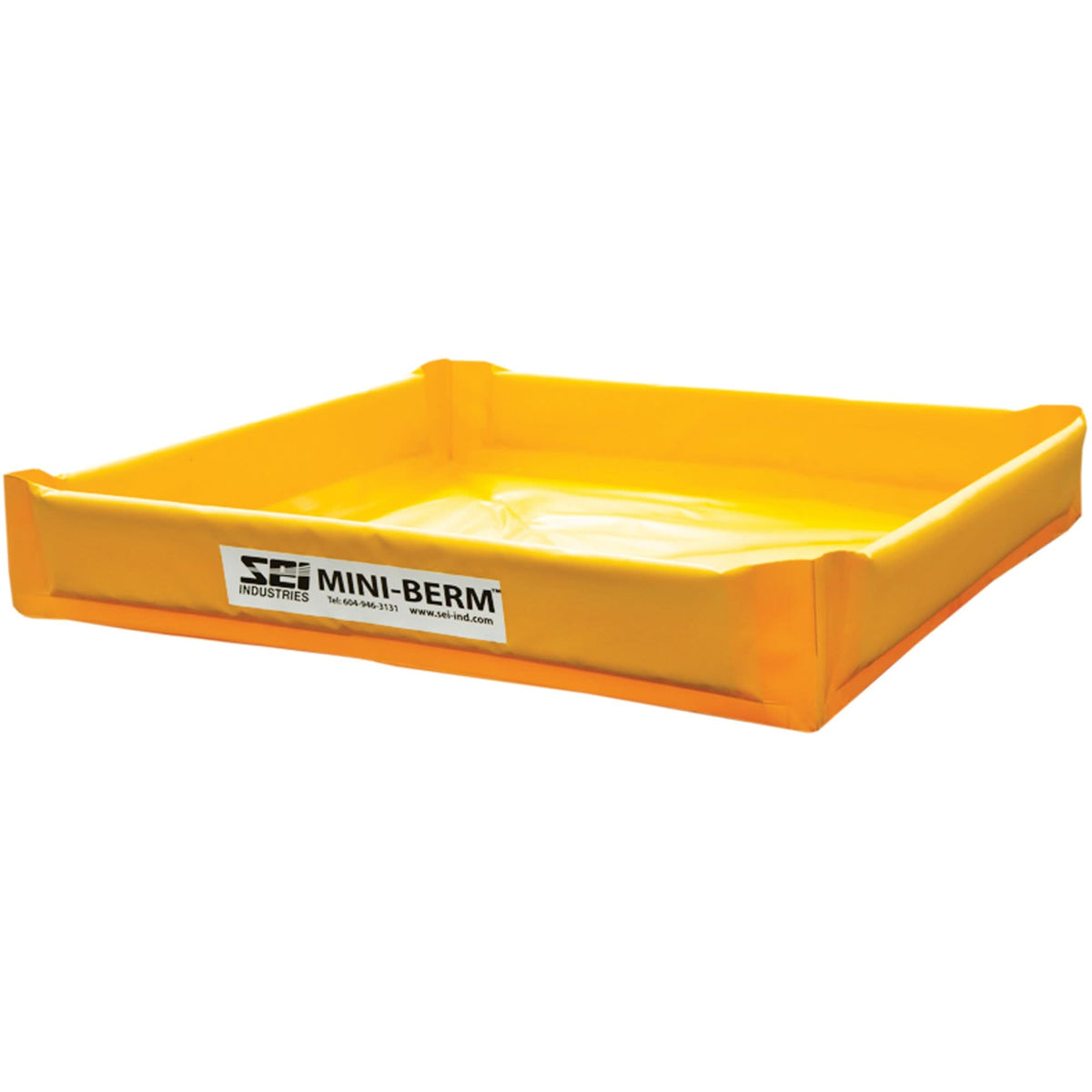 Yellow PVC Mini-Berm, 34 US gal. Capacity, 3' W x 3' L x 6" H