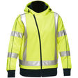 Bisley® X-Back Women's Contoured Full Zip Hooded Sweatshirt with Sherpa Lining, Medium, High Visibility Lime-Yellow