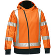 Bisley® X-Back Women's Contoured Full Zip Hooded Sweatshirt with Sherpa Lining, X-Large, High Visibility Orange