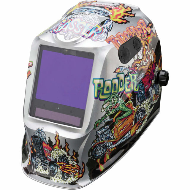 VIKING™ 3350 ADV Hot Rodders™ Helmet, 3.74" L x 3.15" W View Area, 5 - 13 Shade Range