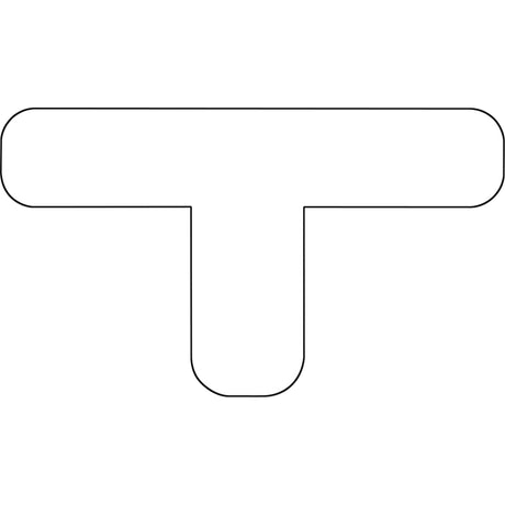 Durastripe Rounded X-TREME DuraT, T, 7" L x 4" W, White, Vinyl