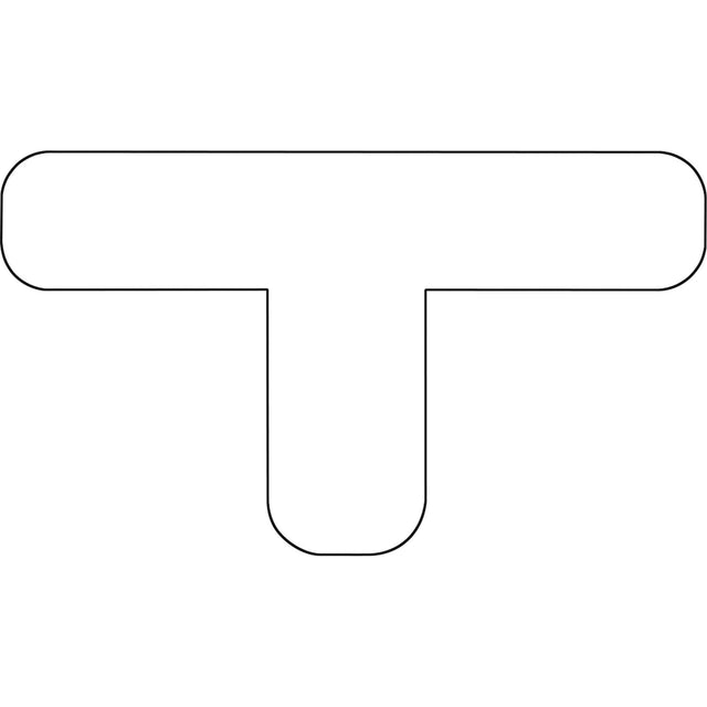 Durastripe Rounded X-TREME DuraT, T, 7" L x 4" W, White, Vinyl