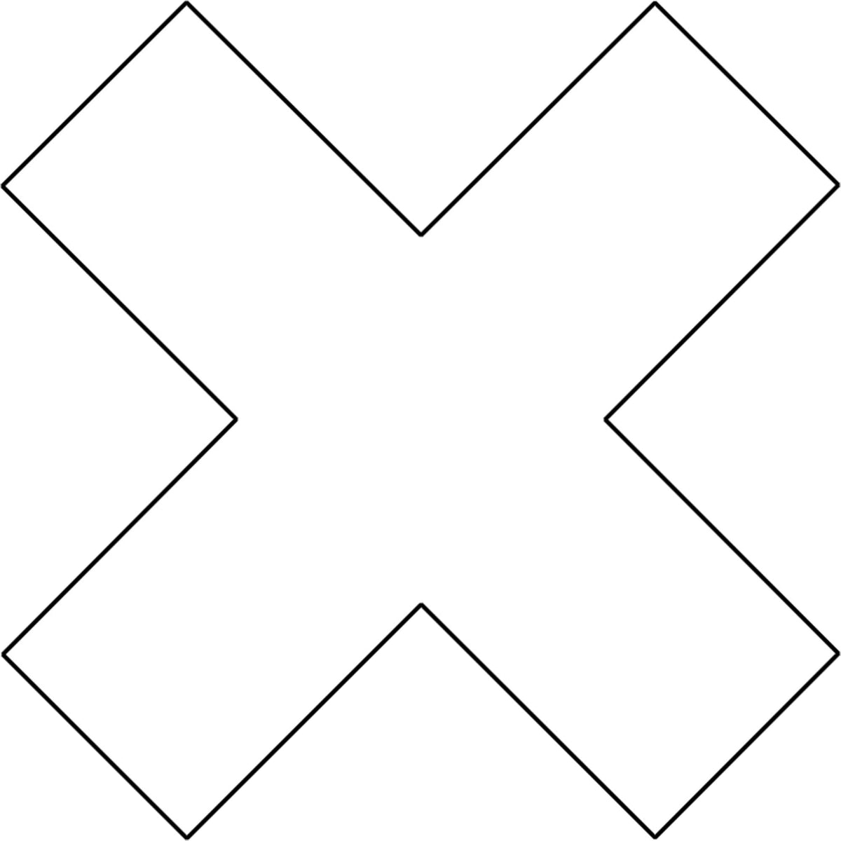 DuraStripe X-Treme X's, Cross, 6" L x 6" W, White, Vinyl