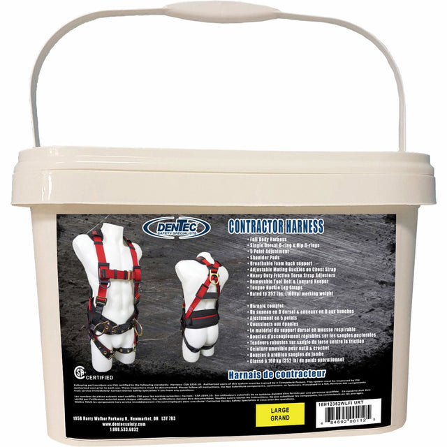 Contractor Safety Harness in Pail, CSA Certified, Class AP, Large, 352 lbs. Cap.