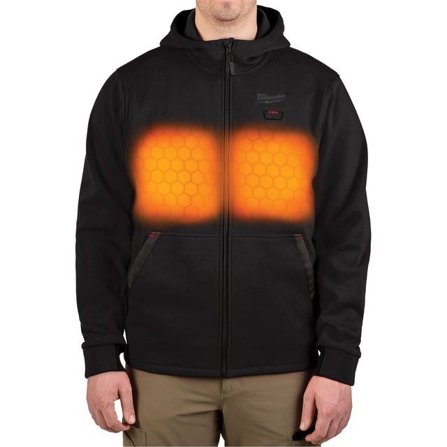 M12™ Heated Hoodie with Battery, Men's, Large, Black, Poly-Cotton