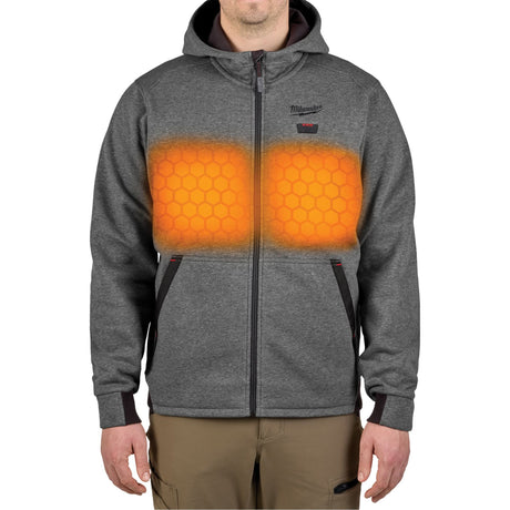 M12™ Heated Hoodie with Battery, Men's, X-Large, Grey, Poly-Cotton